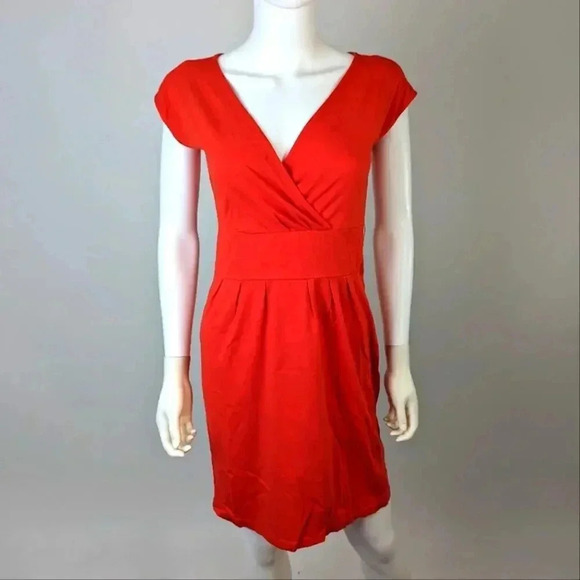 Loft Orange Midi Dress XS - Picture 1 of 4